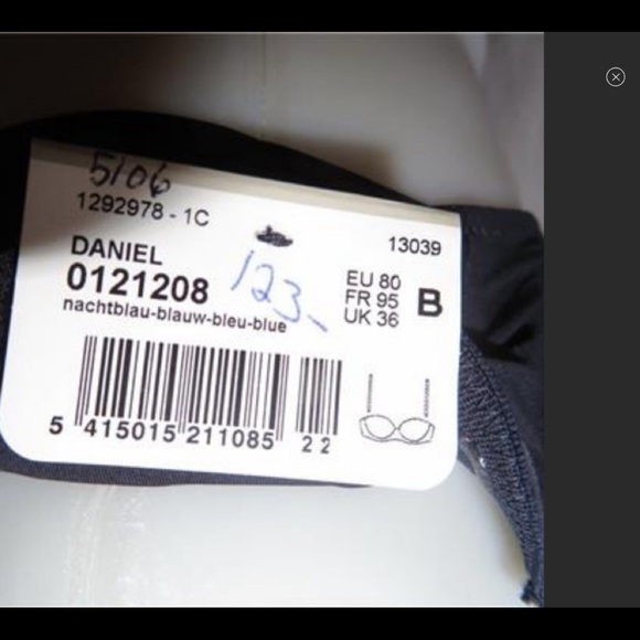 Marie Jo L’Aventure “Daniel” Bra 2 way 36/B. Navy Blue Sexy Cut Thick Straps NWT - Picture 7 of 14